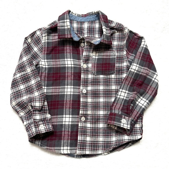 ⭐️ 5 for $25 Wonder Nation Plaid Kids Shirt - Red, Grey, White Size 4 T - Picture 1 of 4